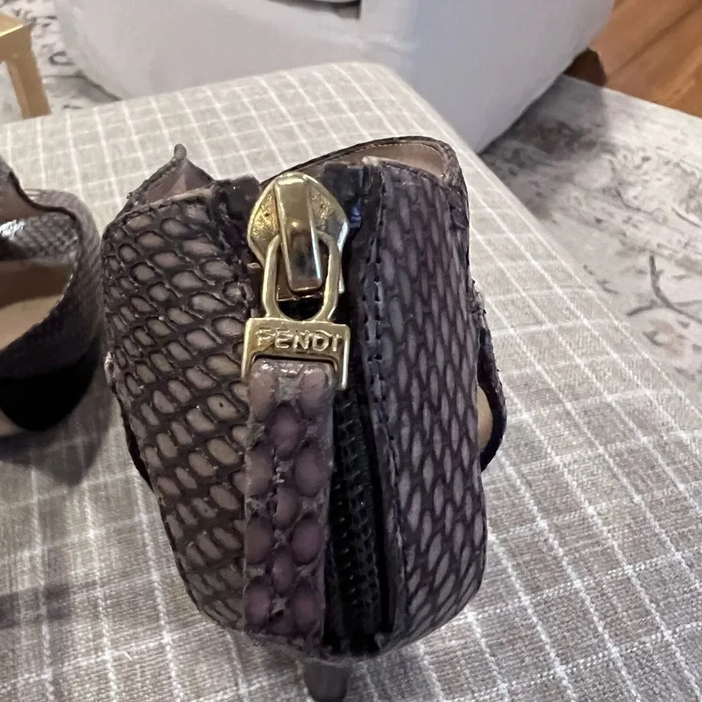Fendi platform peep toe booties size 6.5 (37)